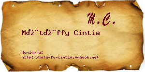 Mátéffy Cintia névjegykártya